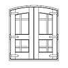 2-panel V-groove double door
Unit Dimension 76-1/4 x 85-5/8"
Door Dimension 36" x 81-1/2"
Panels - V-groove, flat
Glazing - none